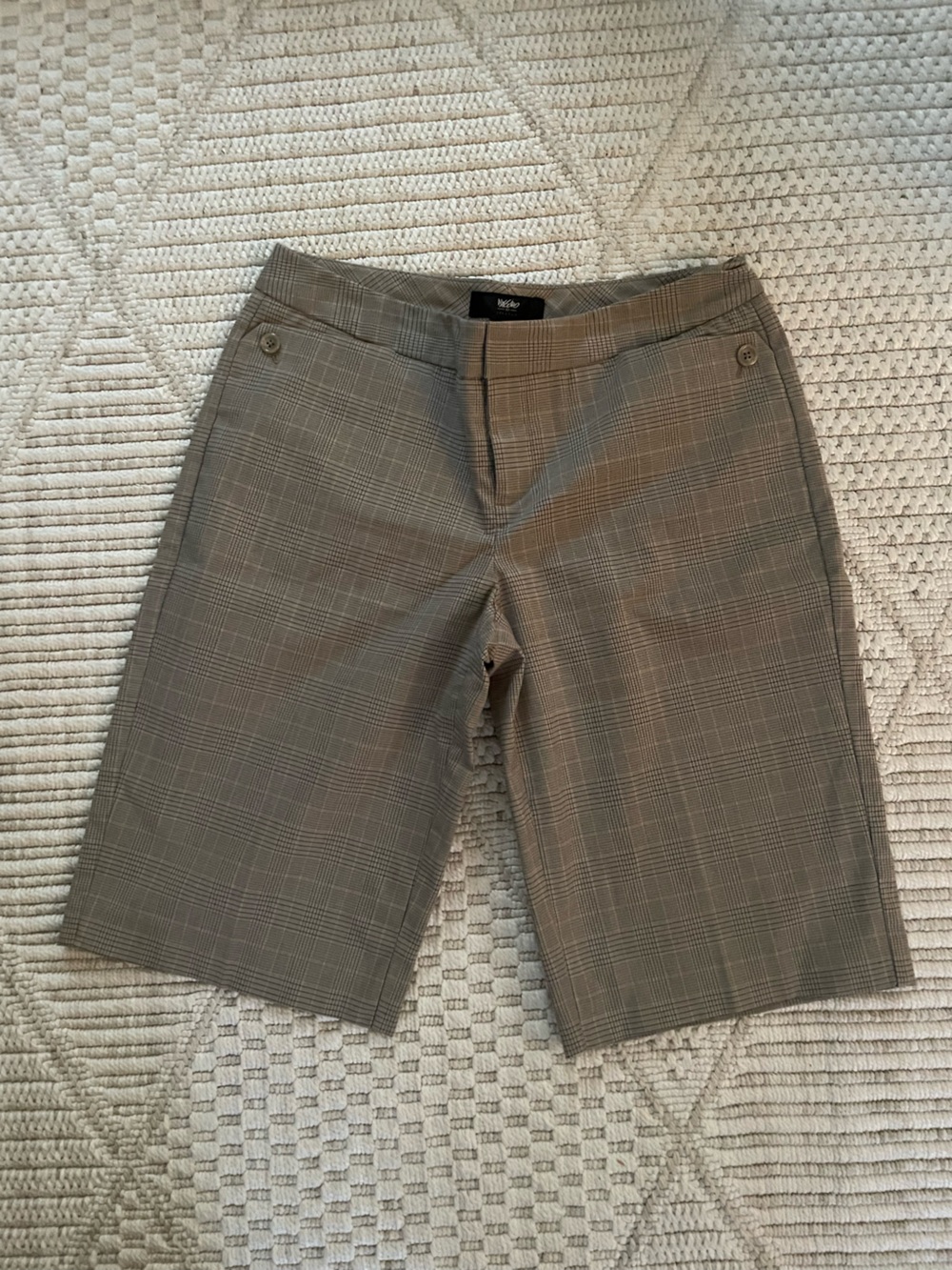 Massimo Plaid Bermuda Shorts in Brown Tan